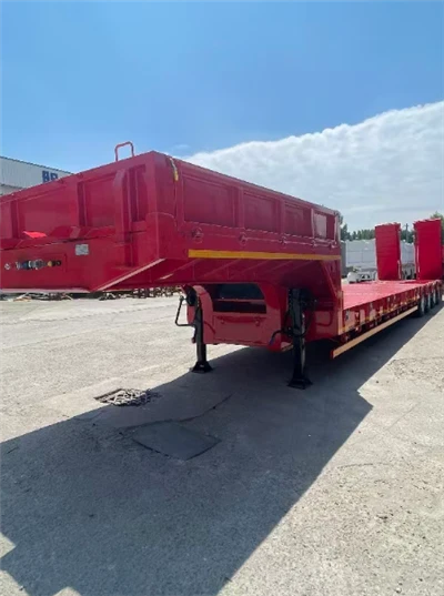 Trailer Semi Tempat Tidur Rendah Gooseneck Pengangkutan Berat